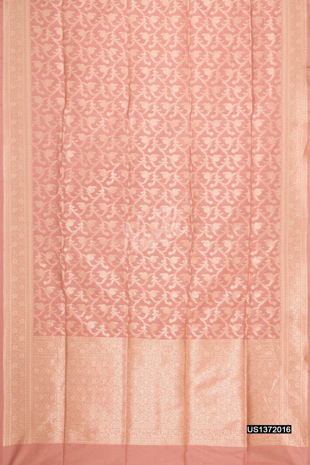 Rose Gold Banarasi Silk Saree