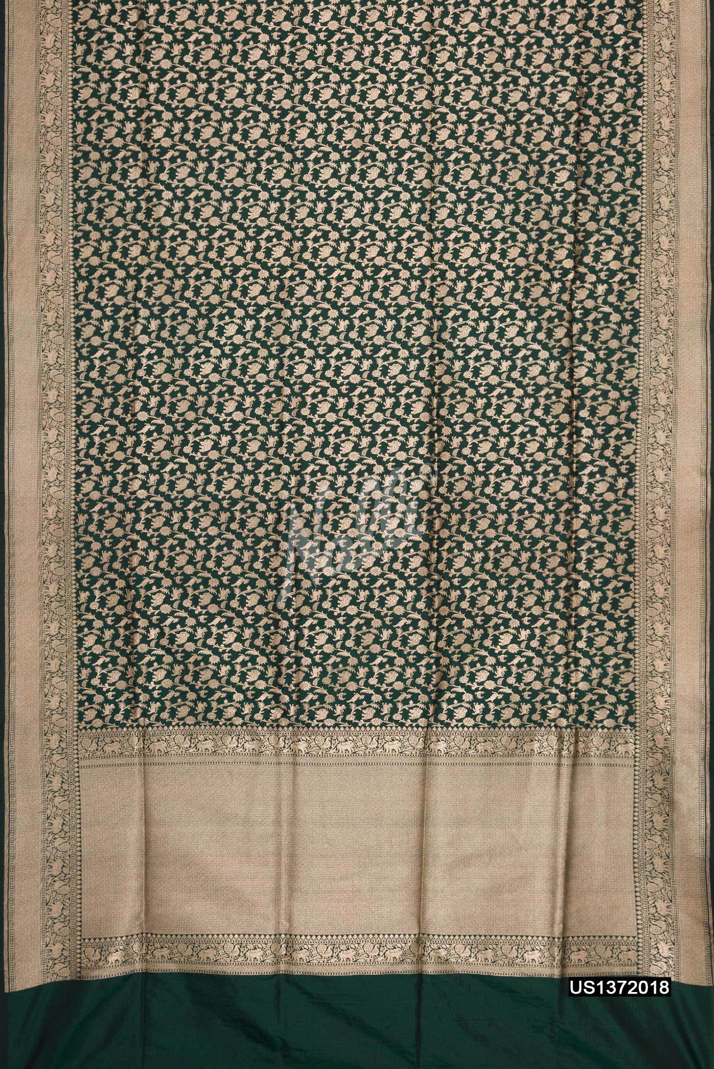 Bottle Green Banarasi Silk Saree