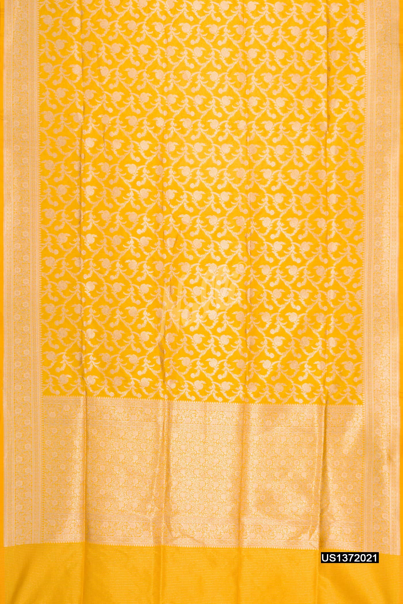Yellow Banarasi Silk Saree