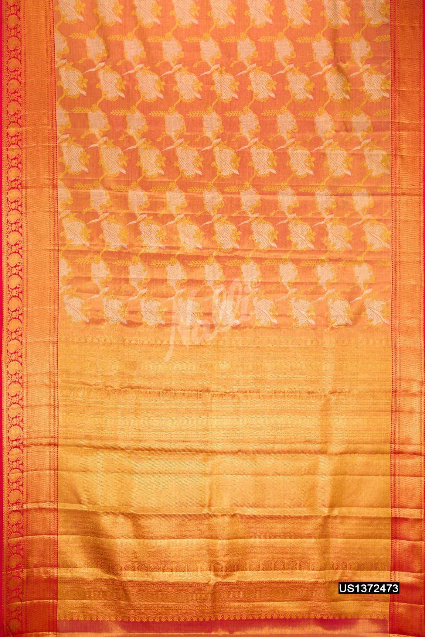 Red Kanchipuram Tissue Silk Saree