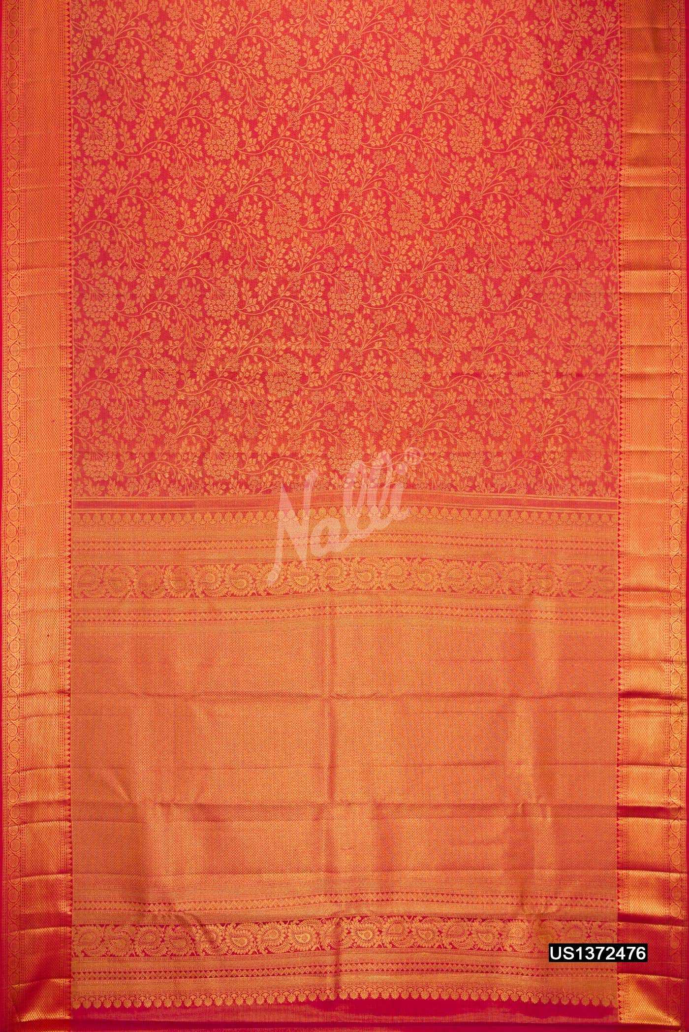 Dark Pink Kanchipuram Tissue Silk Saree