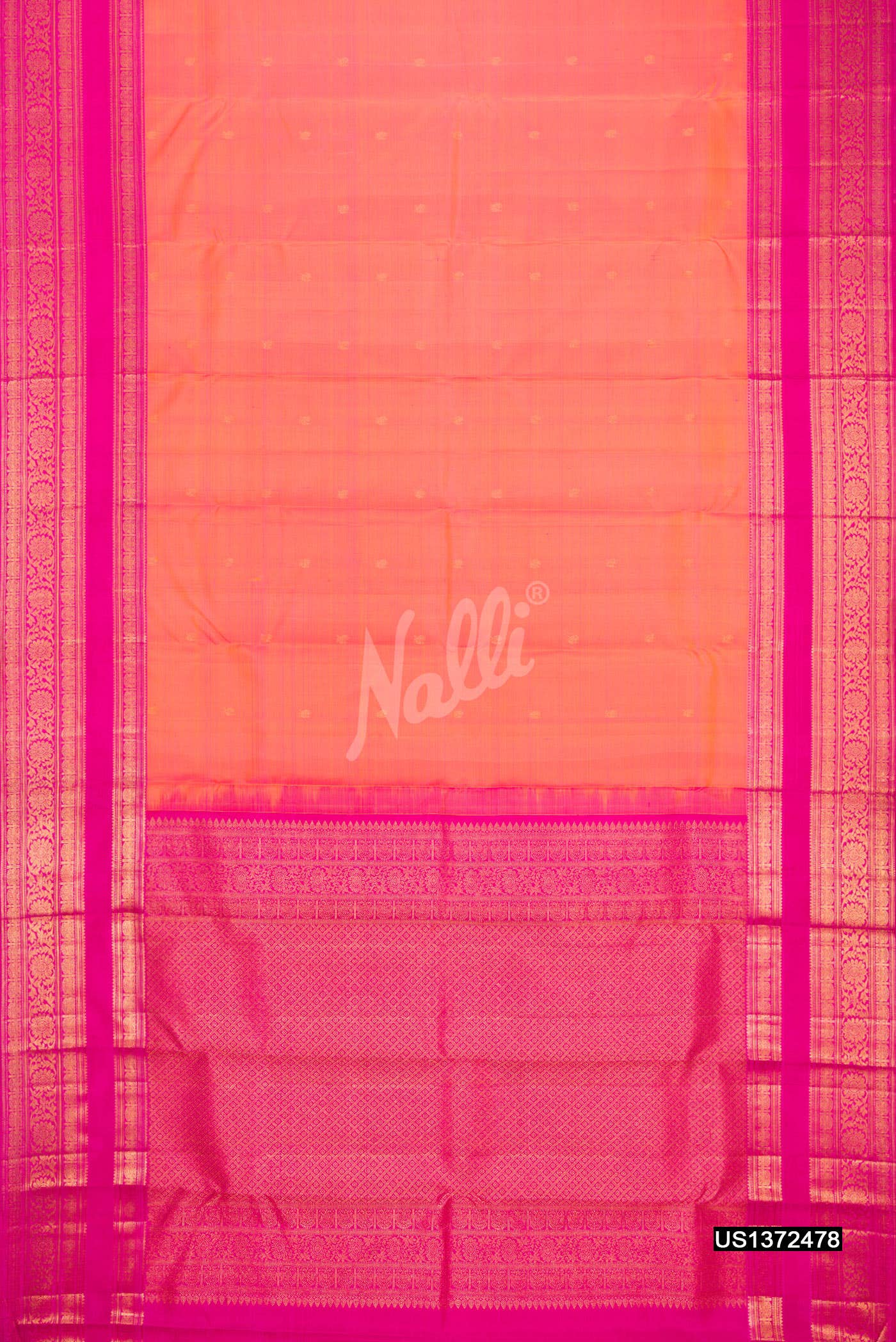 Coral Kanchipuram Silk Saree