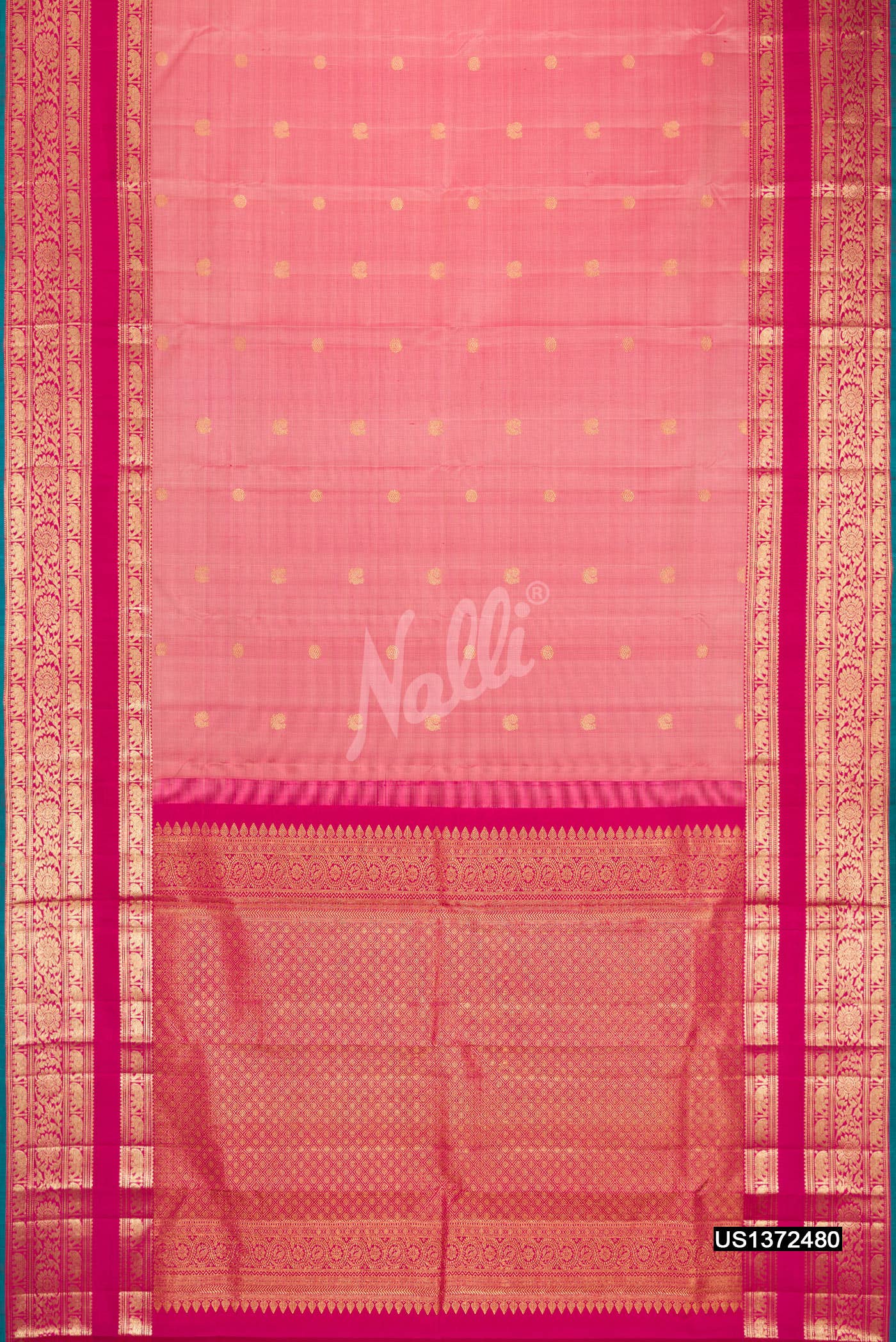Rose Pink Kanchipuram Silk Saree