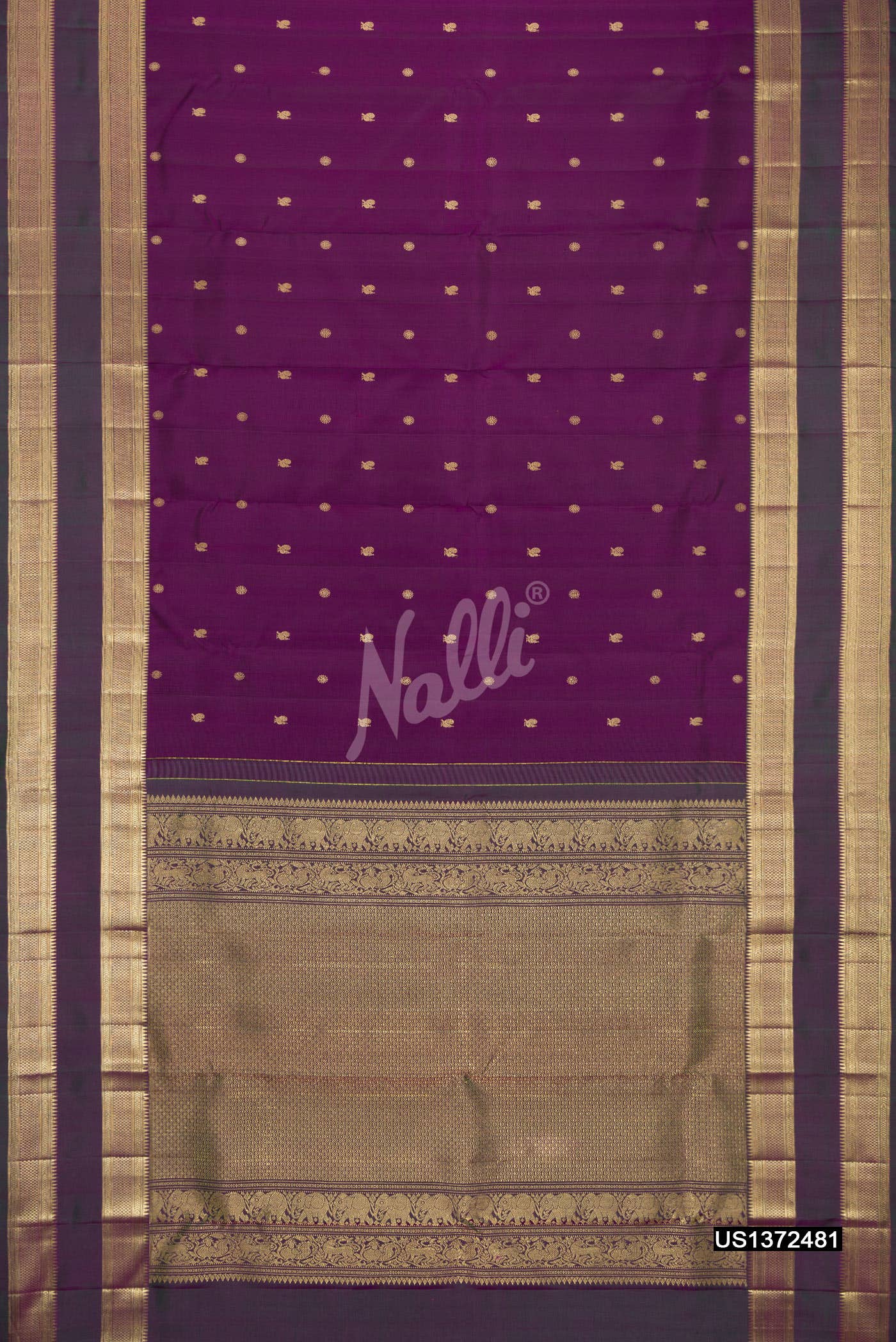Burgundy Kanchipuram Silk Saree