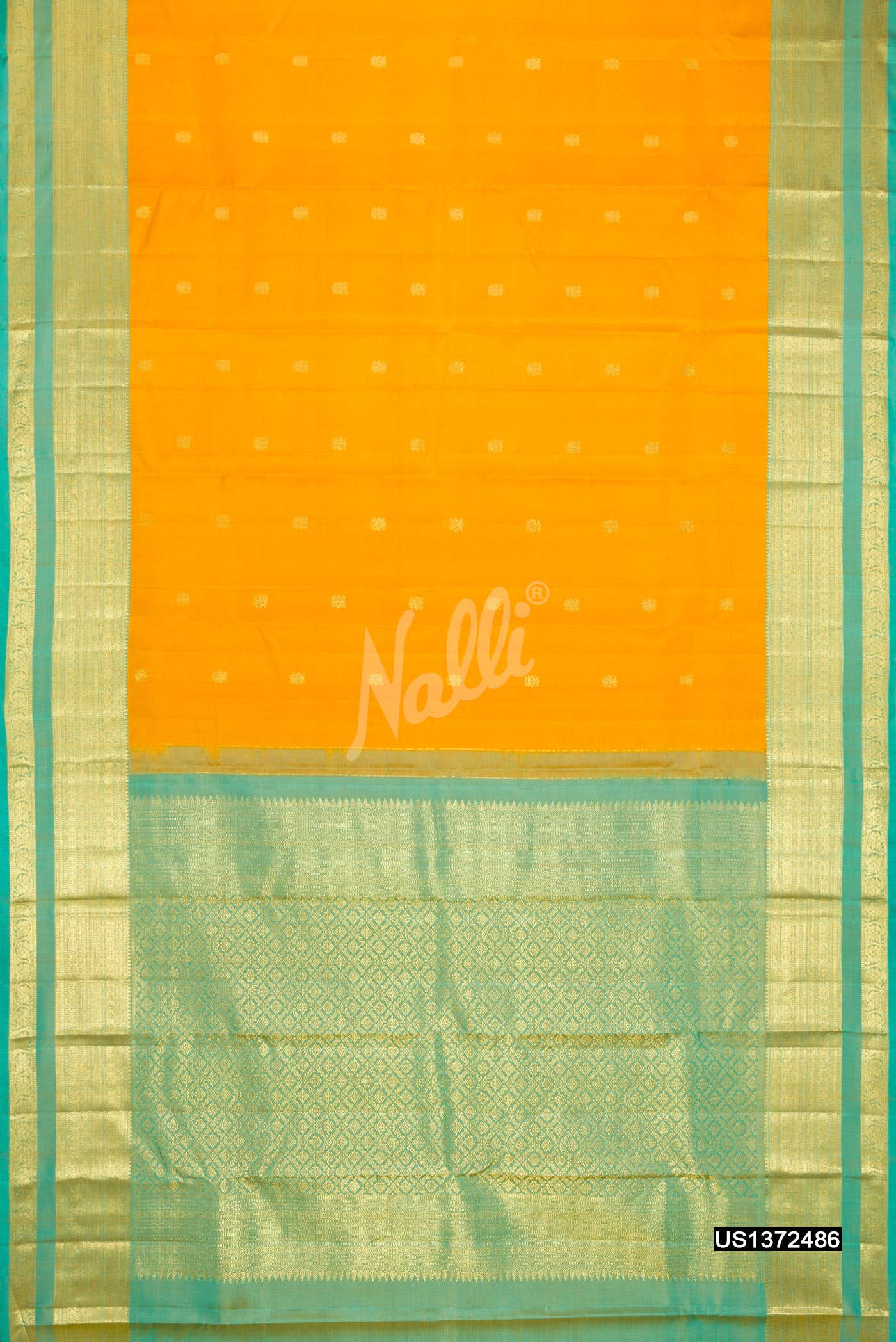 Mustard Kanchipuram Silk Saree