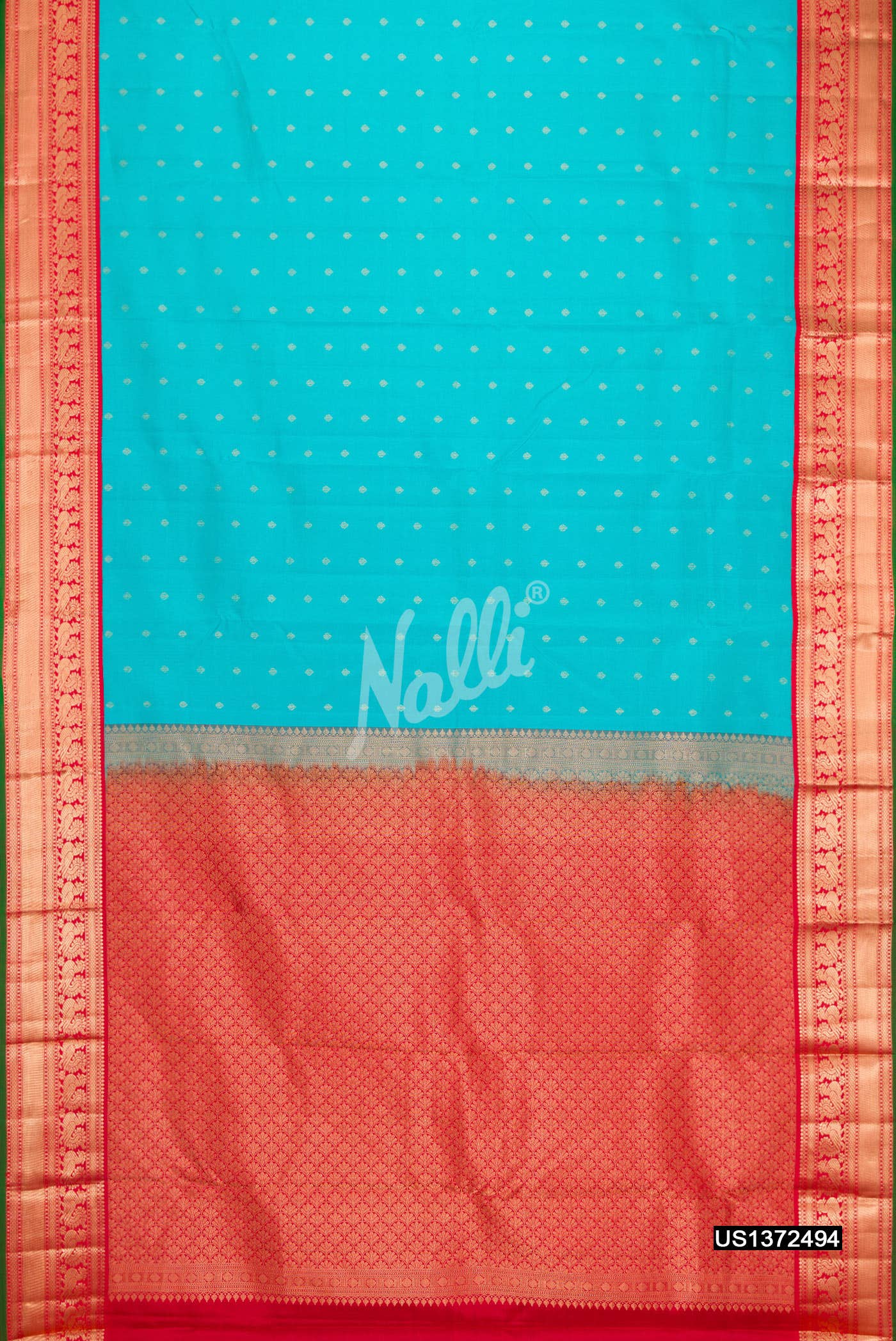 Sky Blue Kanchipuram Silk Saree