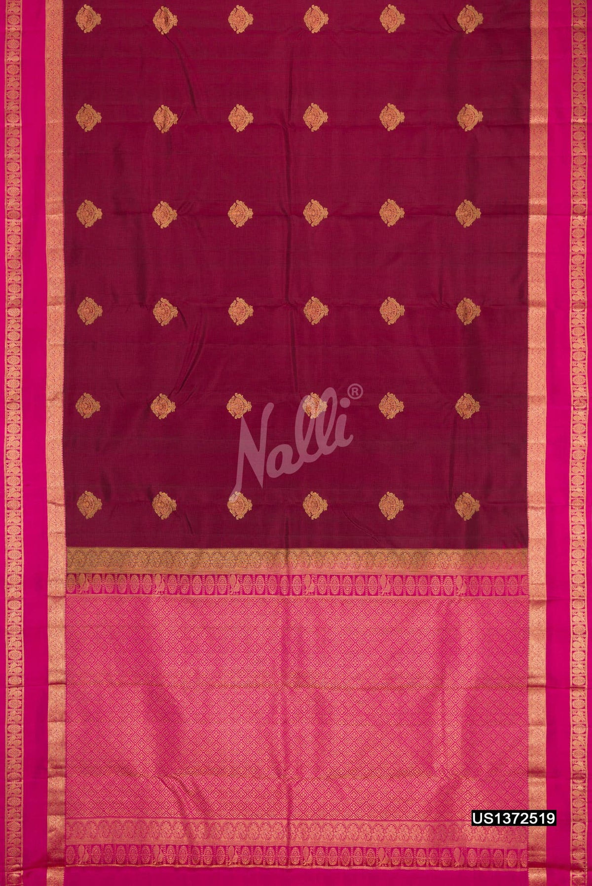Maroon Kanchipuram Silk Saree