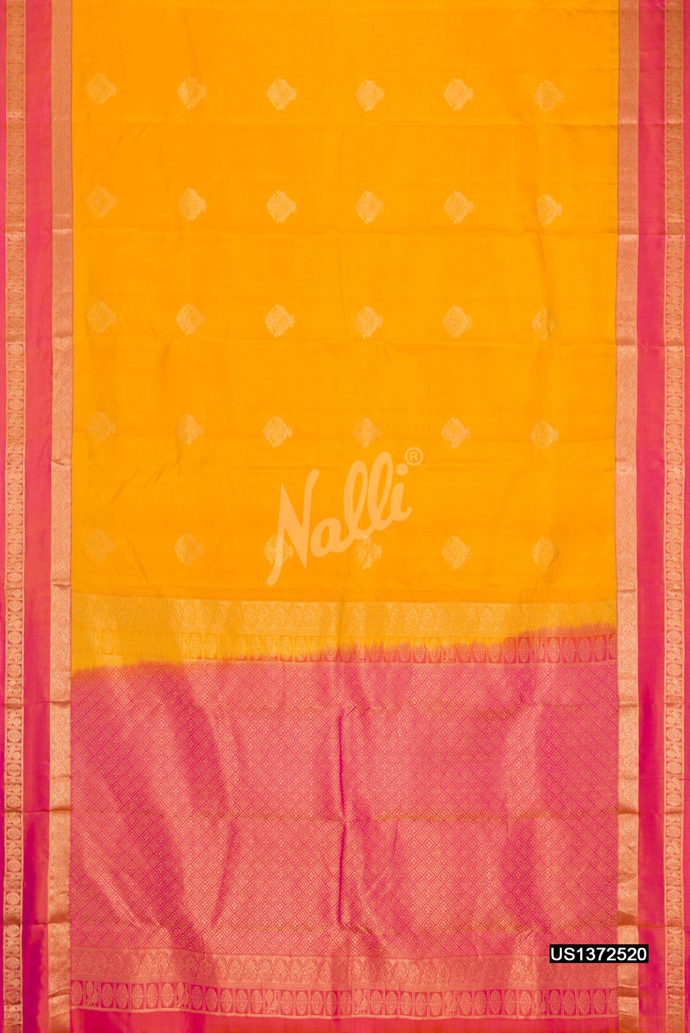 Mustard Kanchipuram Silk Saree