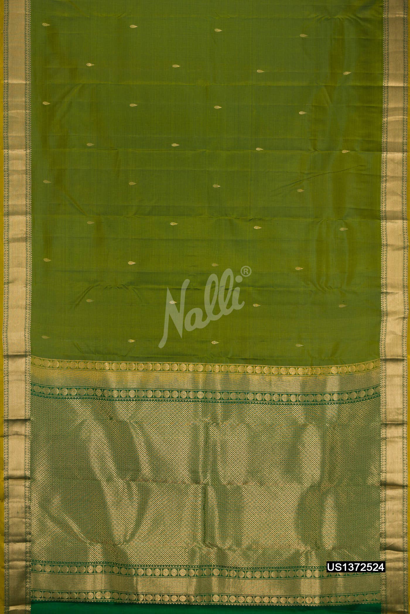 Mehandi Green Kanchipuram Silk Saree