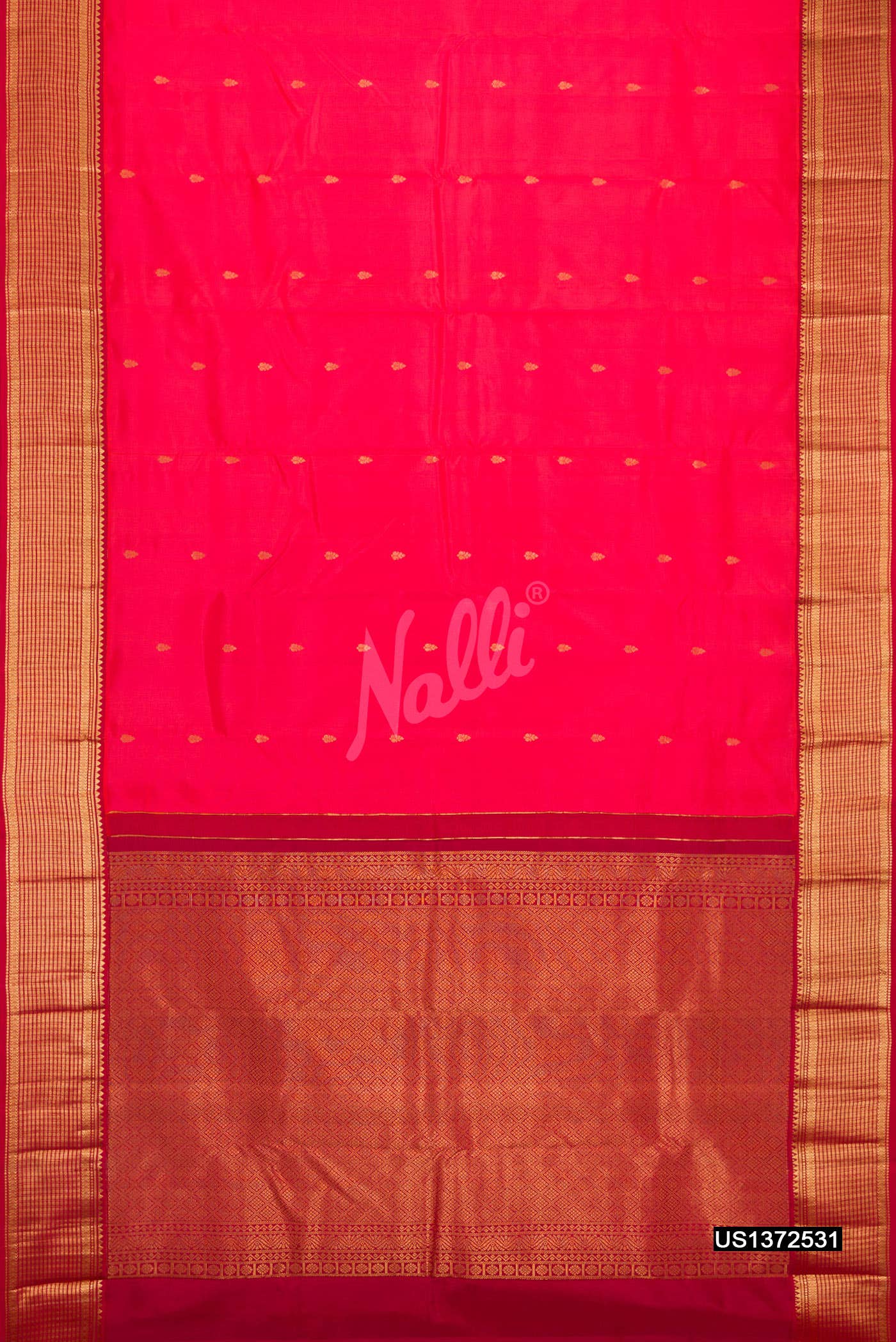 Coral Kanchipuram Silk Saree