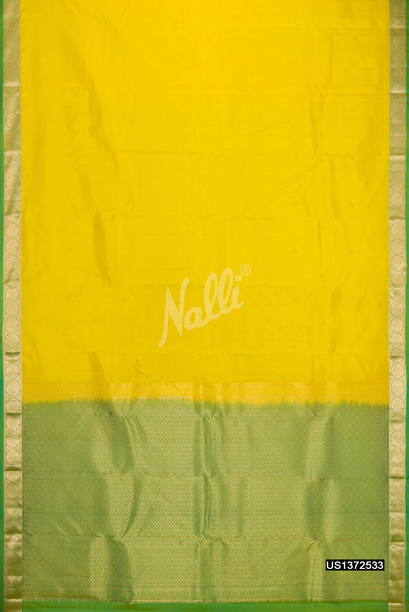Lemon Yellow Kanchipuram Silk Saree